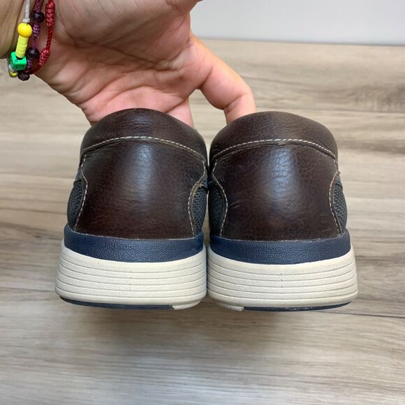 Clarks Men's Un Abode Loafer Size 11.5 M Navy Suede Brown Casual Slip On Shoe - Picture 4 of 10